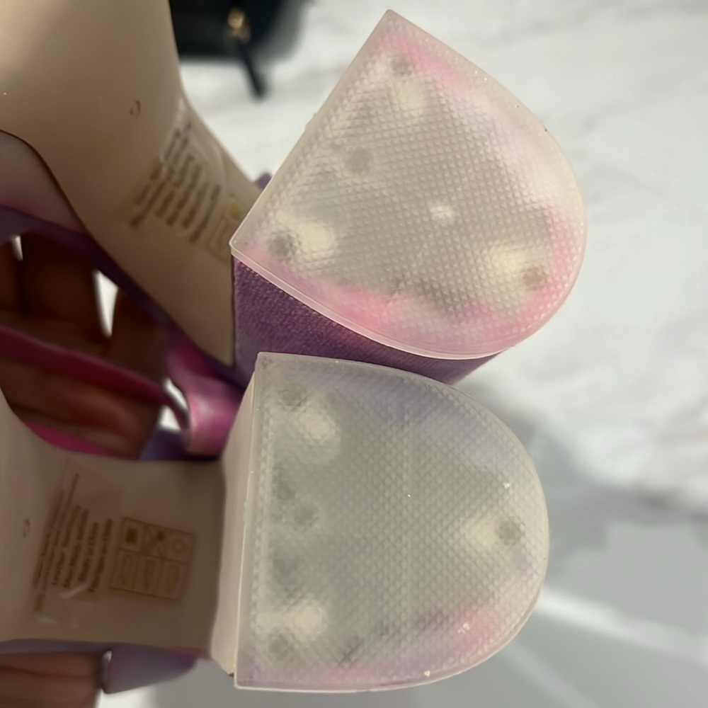 Jeffrey Campbell Pink and Purple Platform Sandals with Floral Accents - Picture 6 of 10